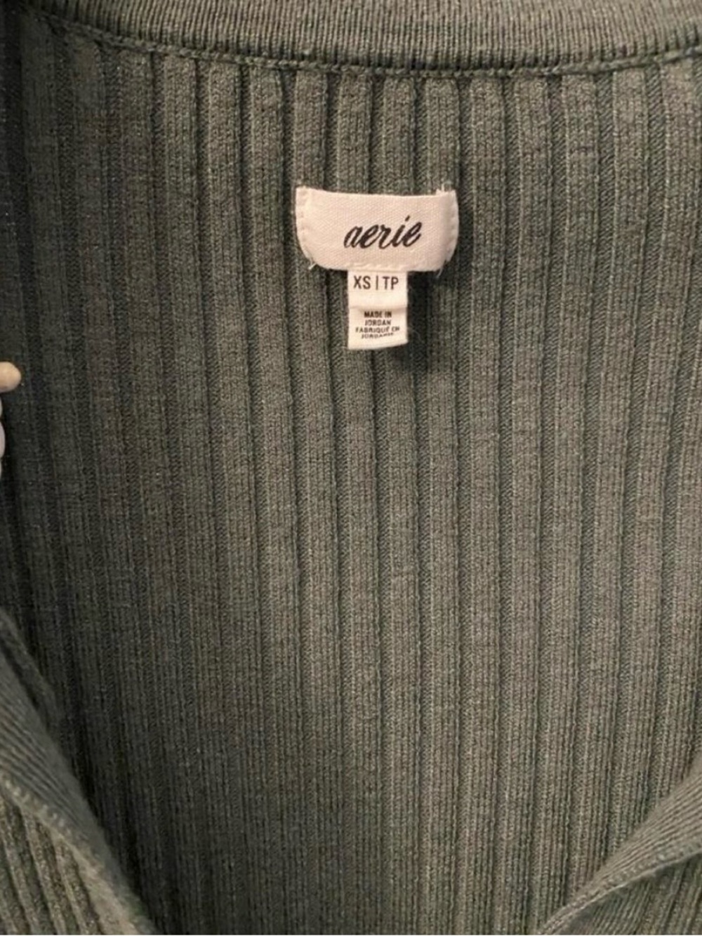 Aerie Ribbed Collared Button Up Sweater - Picture 3 of 3